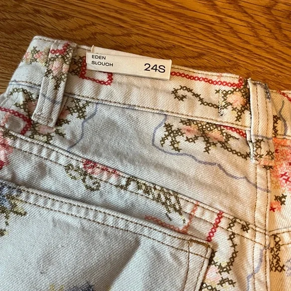 We The Free Eden Printed High Slouchy Flare Jeans Size 24S NWT - Picture 11 of 13